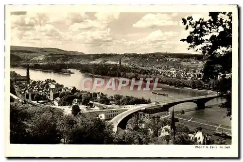 Moderne Karte Coblence Pont de Pfaffendonf