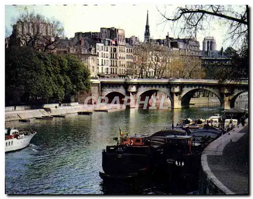 Cartes postales moderne Paris La Saint La Cite Bateau Peniche