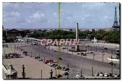 Cartes postales moderne Paris La Place de la Concorde Tour Eiffel