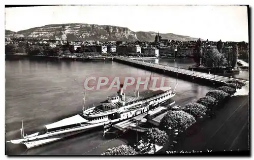 Moderne Karte Geneve Vue generale Bateau