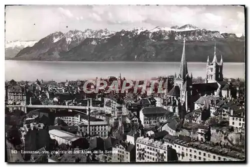 Cartes postales moderne Lausanne Vue Generale et les Alpes de la Savoie