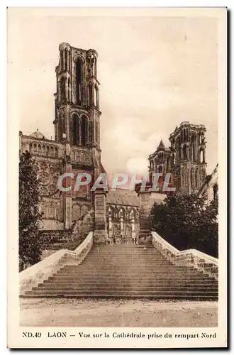 Ansichtskarte AK Laon Vue sur la Cathedrale Prise du Rempart Nord