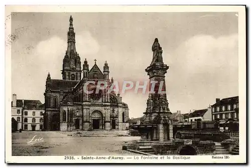 Cartes postales Saint Anne d'Auray La Fontaine et La Basilique