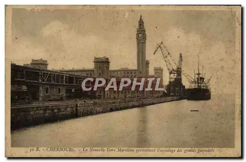 Cartes postales Cherboug La Nouvelle Gare Maritine Permettant l'accostage des Grands Paquebots