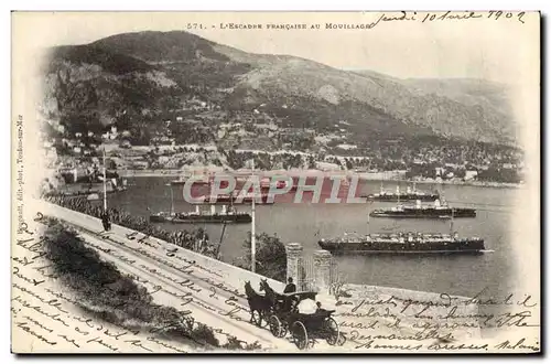 Ansichtskarte AK Bateau de guerre L&#39escadre francaise au mouillage Toulon