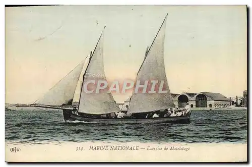 Cartes postales Bateau de guerre Exercice de matelotage