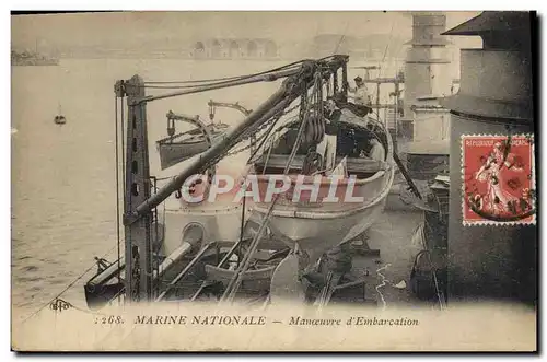 Ansichtskarte AK Bateau de guerre Manoeuvre d&#39embarcation