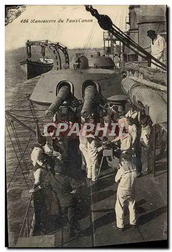 Ansichtskarte AK Bateau de guerre Manoeuvre du faux canon