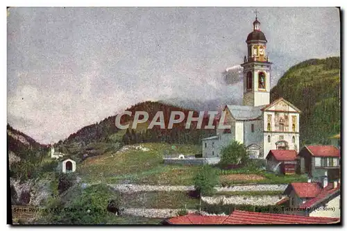 Cartes postales Train Chemin de fer rhetique Eglise de Tiefencastel Grisons