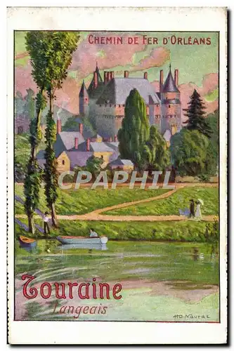 Cartes postales Train Chemin de fer d&#39Orleans Touraine Langeais