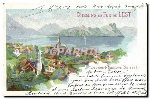 Cartes postales Train Chemins de fer de l&#39Est Lac des 4 cantons Suisse Witznau