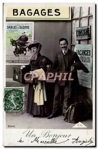 Cartes postales Train Un bonjour Sables d&#39Olonne Femme