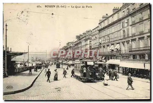 Cartes postales Rouen Le quai de Paris Tramway