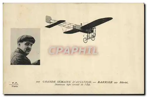 Cartes postales Grande semaine d&#39aviation Barrier sur Bleriot Nouveau type circuit de l&#39Est Avion