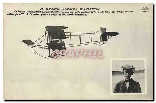 Cartes postales Avion Aviation Grande semaine d&#39aviation Biplan Sommer pilote par Lindpainter