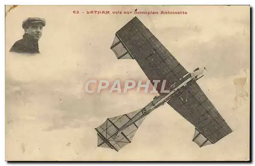 Cartes postales Avion Aviation Latham vole sur monoplan Antoinette