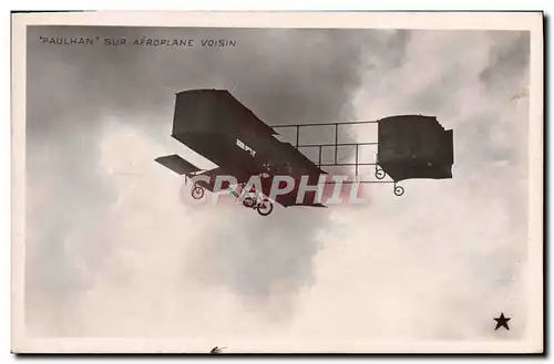 Cartes postales Avion Aviation Paulhan sur aeroplane Voisin