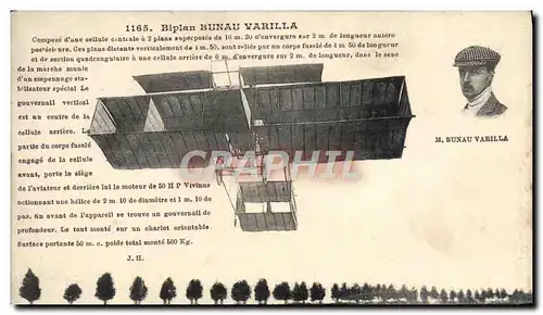 Cartes postales Avion Aviation Biplan Bunau Varilla