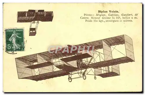 Cartes postales Avion Aviation Biplan Voisin Mignot Gabilan Gaudart