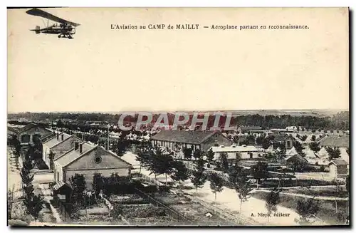 Cartes postales Avion Aviation au camp de Mailly Aeroplane partant en reconnaissance