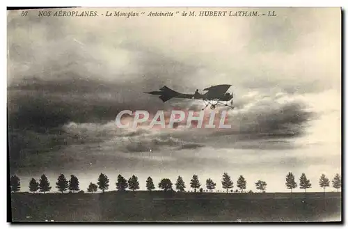 Ansichtskarte AK Avion Aviation Monoplan Antoinette de M Hubert Latham