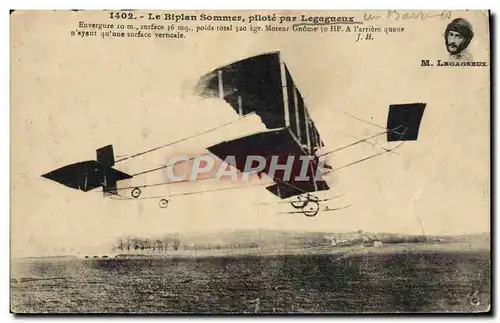 Ansichtskarte AK Avion Aviation Biplan Sommer pilote par Legagneux