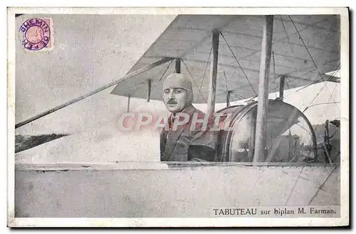 Cartes postales Avion Aviation Tabuteau sur biplan Farman