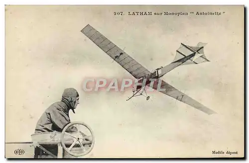 Cartes postales Avion Aviation Latham sur monoplan Antoinette
