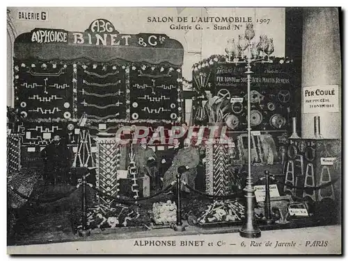 Cartes postales Automobile Salon de l&#39automobile 1907 Galerie G Alphonse Binet Rue de Jarente Paris