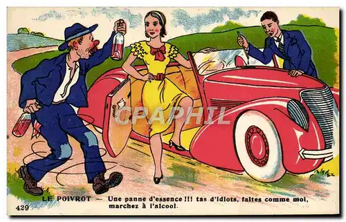 Cartes postales Fantaisie Automobile Le Poivrot Alcool