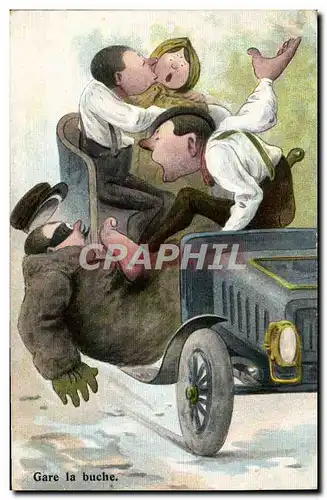 Cartes postales Fantaisie Automobile Gare la buche Humour