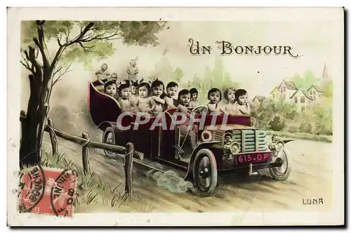 Cartes postales Fantaisie Automobile Enfants Bebes