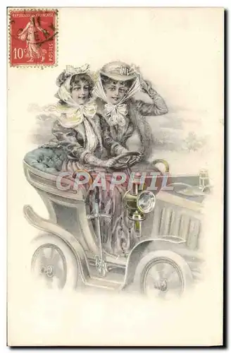 Cartes postales Fantaisie Automobile Femmes