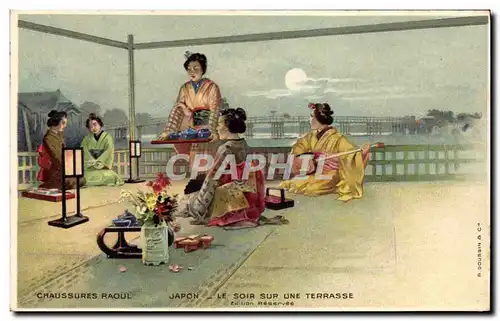 Cartes postales Japon Nippon Le soir sur une terrasse Chaussures Raoul