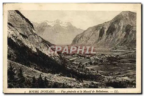 Ansichtskarte AK Bourg D&#39Oisans Vue Generale Et Le Massif De Belledonne