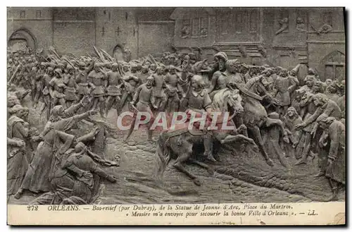 Cartes postales Orleans Bas Relief De La Statue De Jeanne D'Arc Place du Matroi