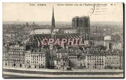 Cartes postales Paris Notre Dame Vue de l&#39Eglise St Gervais