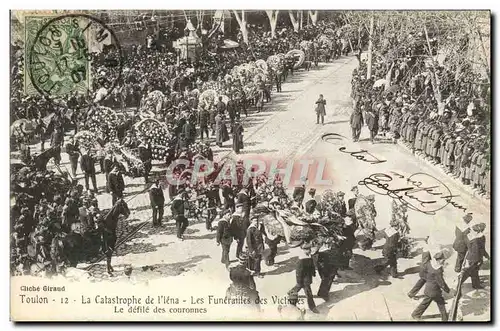 Ansichtskarte AK Bateau de guerre Catastrophe du Iena Les funerailles du victoire Le defile des couronnes