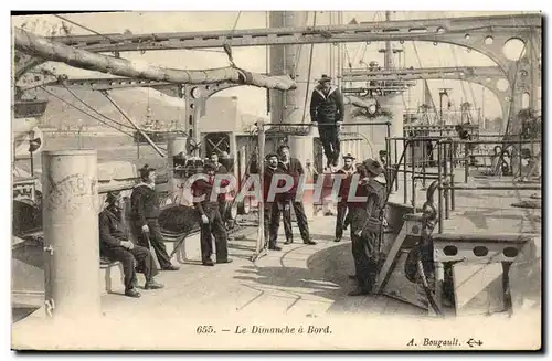 Cartes postales Bateau de guerre le dimanche a bord Gymnastique