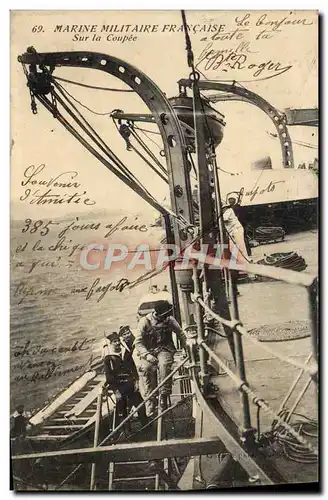 Cartes postales Bateau de guerre Sur la coupee