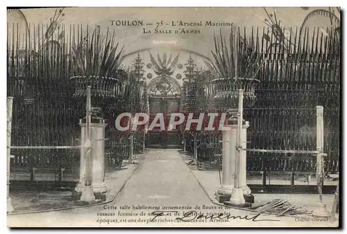 Ansichtskarte AK Bateau de guerre Toulon Arsenal militaire La salle d&#39armes