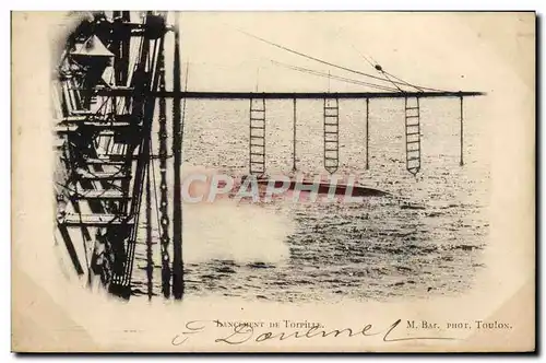 Cartes postales Bateau de guerre Lancement de torpille