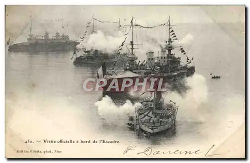 Cartes postales Bateau de guerre Visite officielle a bord de l'escadre