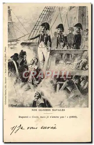Cartes postales Bateau de guerre Duperre a Coule mais je n'amene pas !