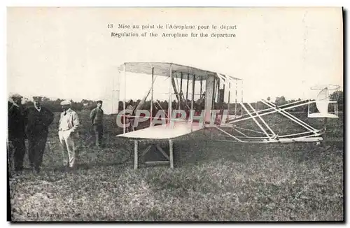 Cartes postales Avion Aviation Mise au point de l&#39aeroplane pour le depart Wilbur Wright
