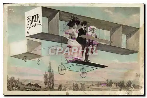 Cartes postales Avion Aviation Femme