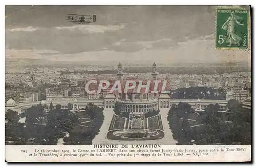 Cartes postales Avion Aviation Comte de Lambert Circuit ferme Juvisy Paris Juvisy Tour Eiffel
