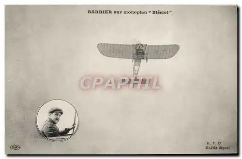 Ansichtskarte AK Avion Aviation Barrier sur monoplan Bleriot