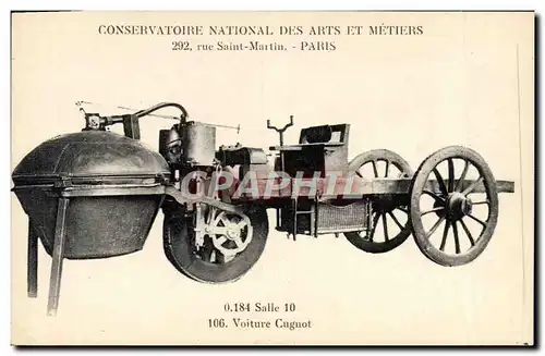 Cartes postales Automobile Conservatoire National des Arts et Metiers Rue Saint Martin Paris Voiture cugnot