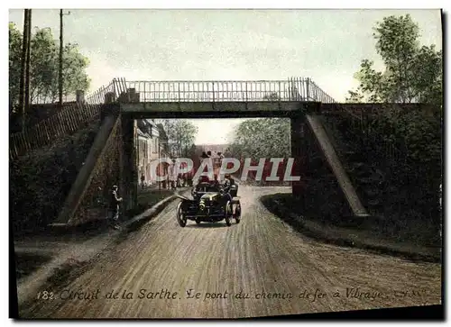 Ansichtskarte AK Automobile Circuit de la Sarthe Le pont du chemin de fer a Vibraye